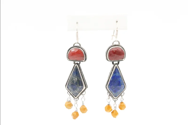 Flash Jewelry Sale – Get Stunning Pieces At Low Prices Sterling Silver Lapis Lazuli and Jasper Drop Earrings