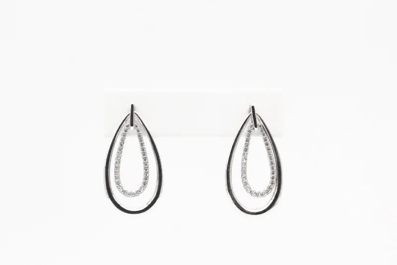 Best Jewelry Sale – Shop Exclusive Designs Now Sterling Silver Teardrop Earrings with Cubic Zirconia