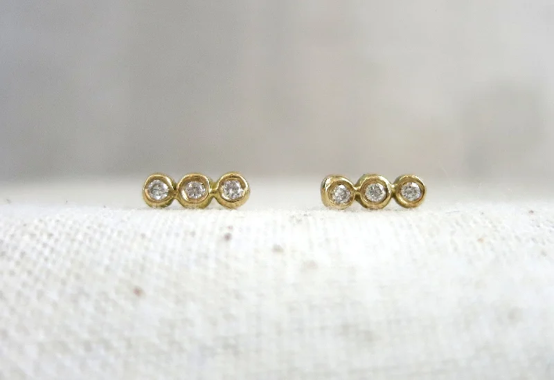 Gorgeous Jewelry, Limited-Time Savings Three Droplet Diamond Studs