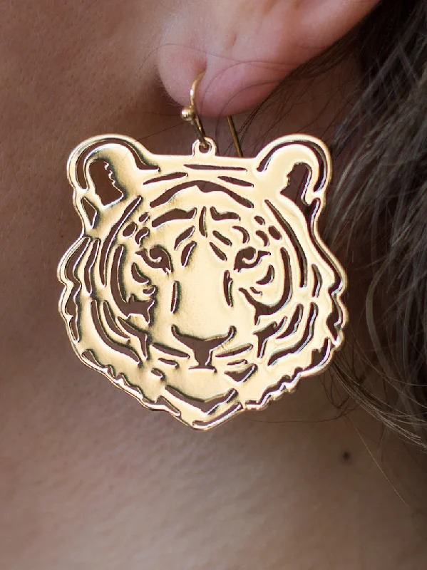 Limited-Time Offer On Elegant Jewelry Pieces Tiger Face Earrings