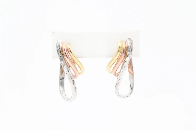 Shop Dazzling Jewelry At The Best Prices Tri-tone Multi Hoop Earrings