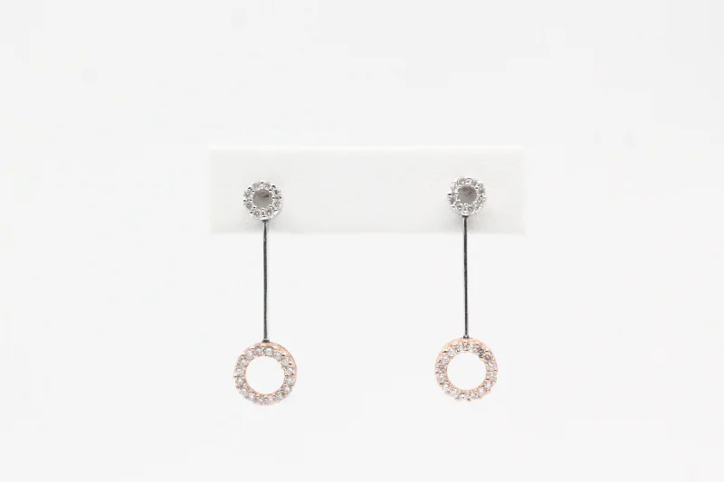 Handcrafted Beauty At Affordable Prices Two Tone Diamond Drop Earrings