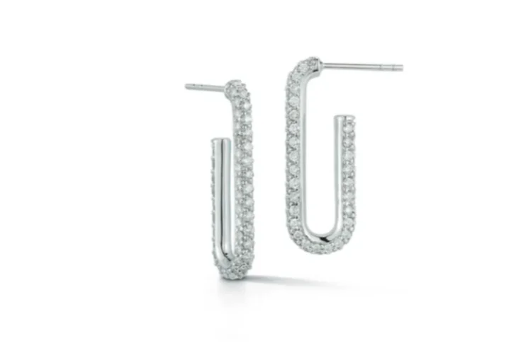 Chic And Stylish Jewelry At Exclusive Prices Walters Faith 'SAXON' Elongated Single Diamond Chain Link Earrings