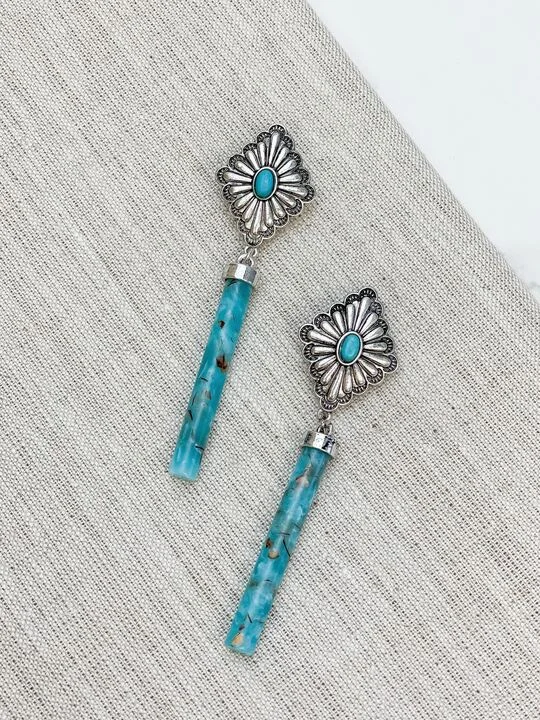 Shop Dazzling Jewelry At The Best Prices Western Drop Dangle Earrings - Turquoise