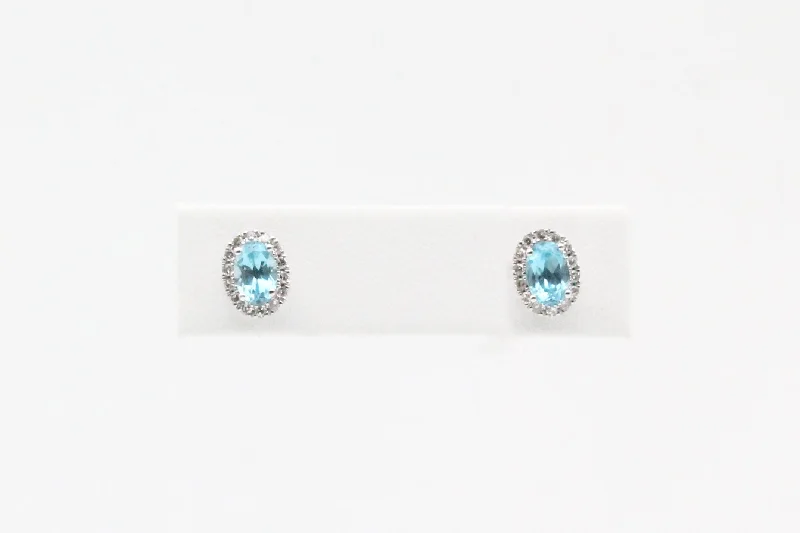 The Perfect Accessory For Less – Jewelry Sale Live White Gold Blue Topaz and Diamond Halo Earrings