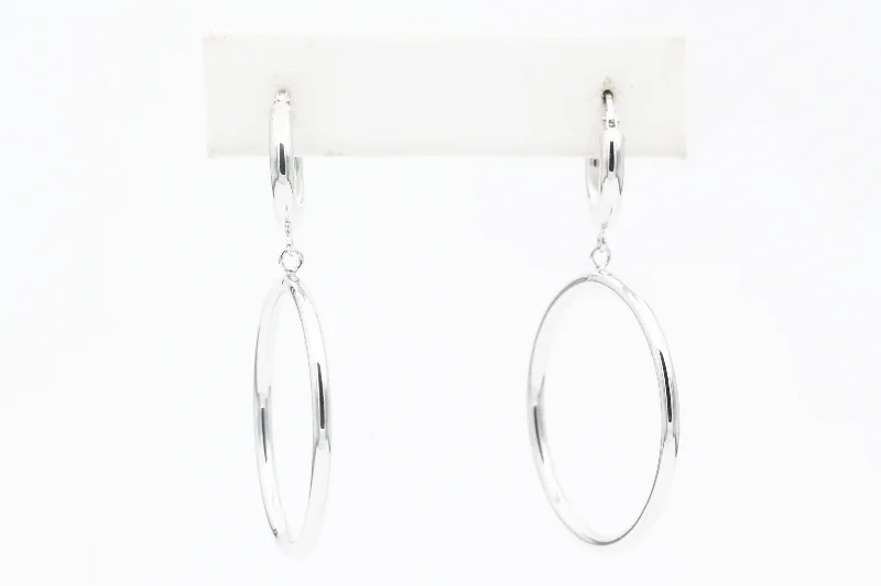 Exclusive Jewelry Sale – Shine For Less White Gold Double Hoop Earrings