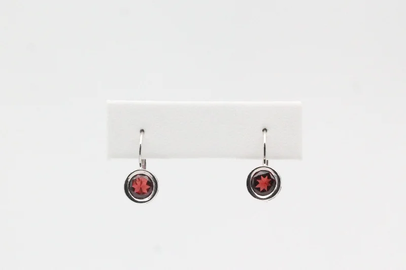 Make Your Outfit Shine With Discounted Jewelry White Gold Garnet Bezel Earrings