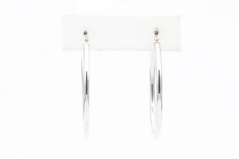 Last Chance To Grab Your Favorite Jewelry At A Discount White Gold Large Classic Hoop Earrings