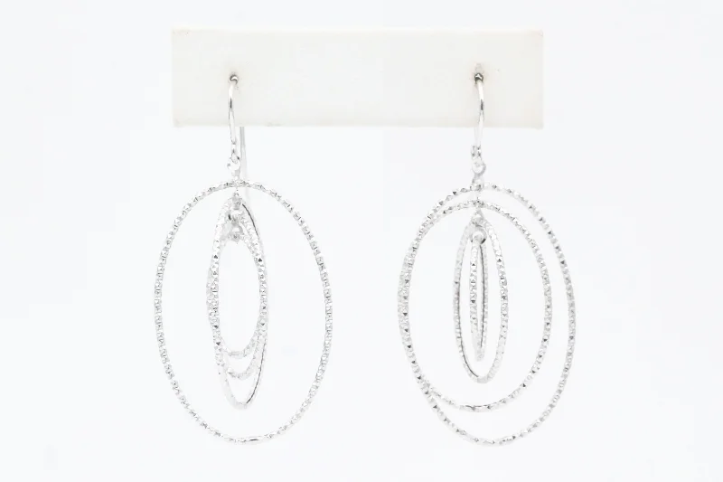 Bestselling Jewelry At Special Promotional Rates White Gold Multi-Hoop Dangle Earrings