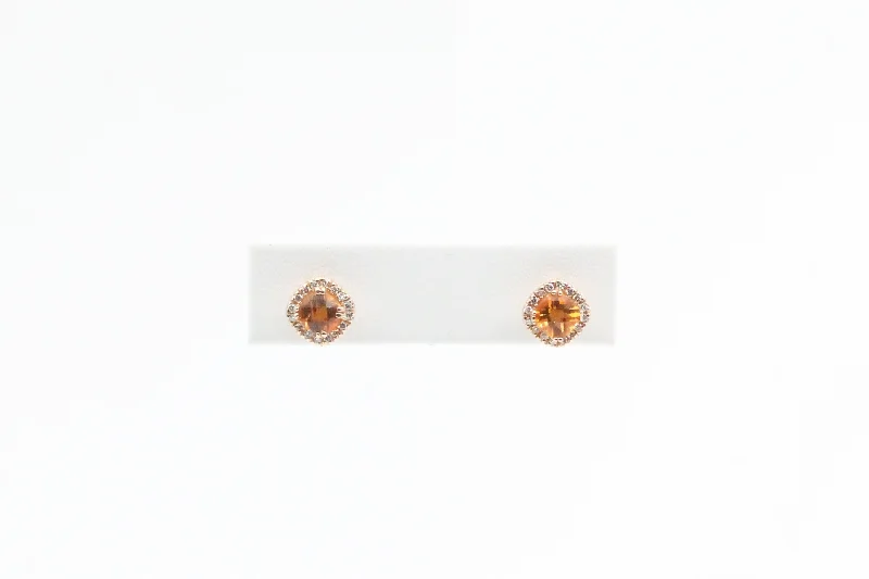 The Ultimate Jewelry Sale – Exclusive Styles At Great Prices Yellow Gold Citrine Earrings with Diamond Halo