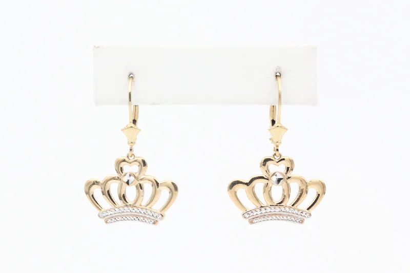 Elegant Jewelry, Exclusive Prices – Shop Now Yellow Gold Crown Earrings