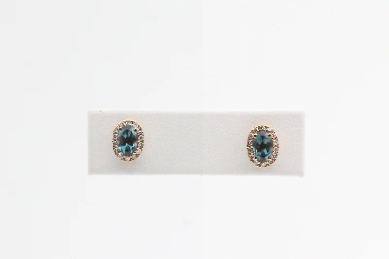 Sparkle On A Budget – Fine Jewelry For Less Yellow Gold London Blue Topaz Halo Earrings