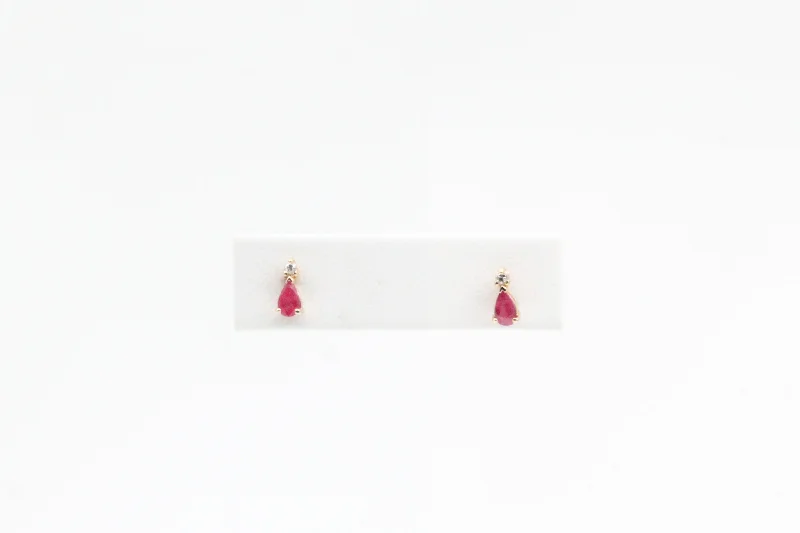 Final Call – Shop Exquisite Jewelry Before It's Gone Yellow Gold Ruby Earrings with Diamonds