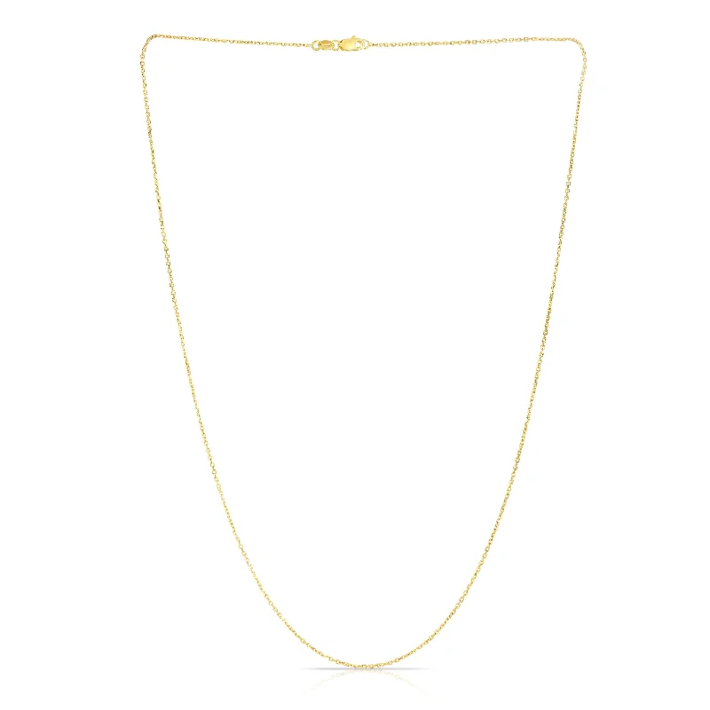 14K Gold 0.87mm Diamond Cut Cable Chain