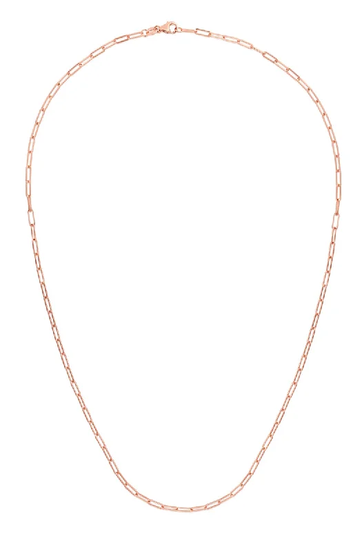 14K Gold 24"" 2.1mm Paperclip Chain