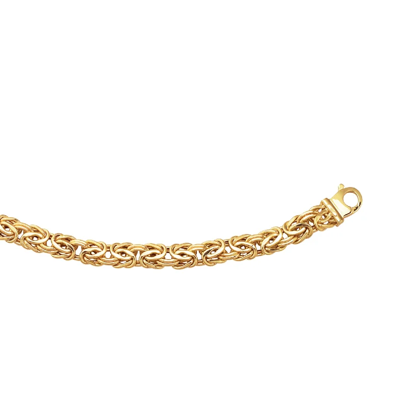 14K Gold 9mm Byzantine Necklace