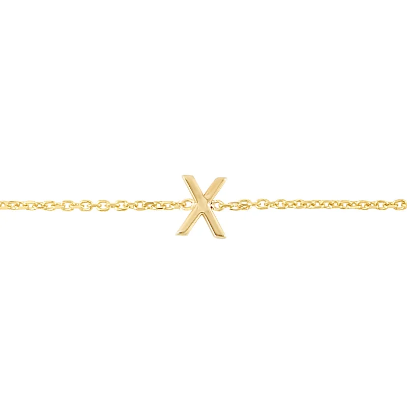 14K Mini Initial X Necklace