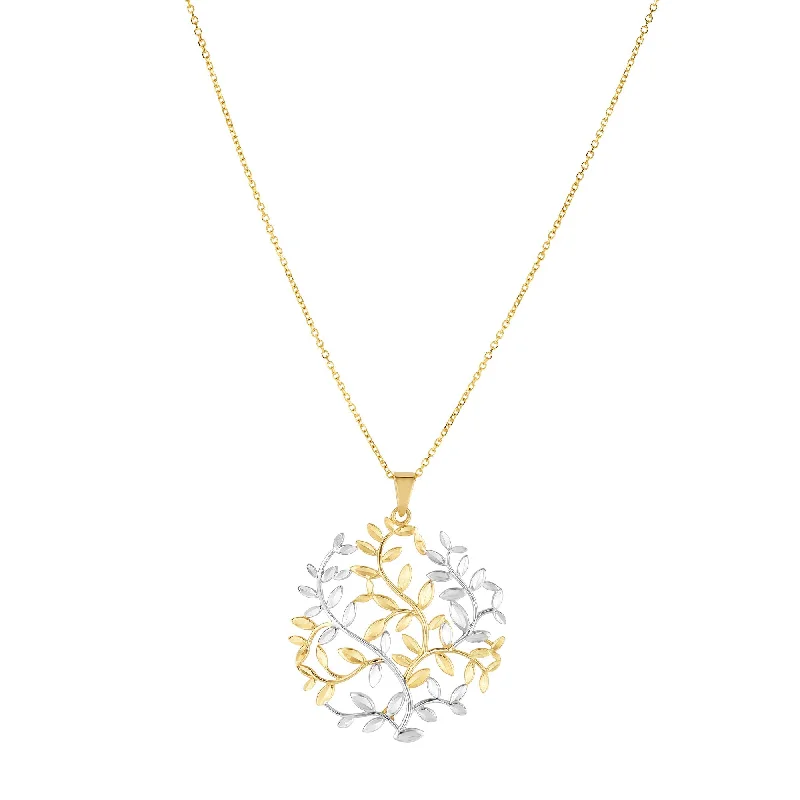 14K Two-tone Gold Tree of Life Necklace