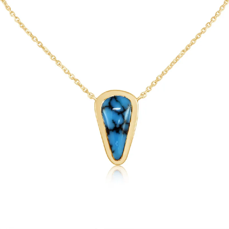 14K Yellow Gold Egyptian Turquoise Neckpiece