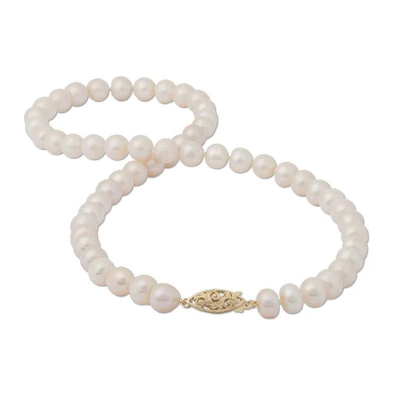 Jewelry Deals That Sparkle – Shop Today 18-19" Freshwater White Pearl Strand with Gold Clasp - 8-8.5mm