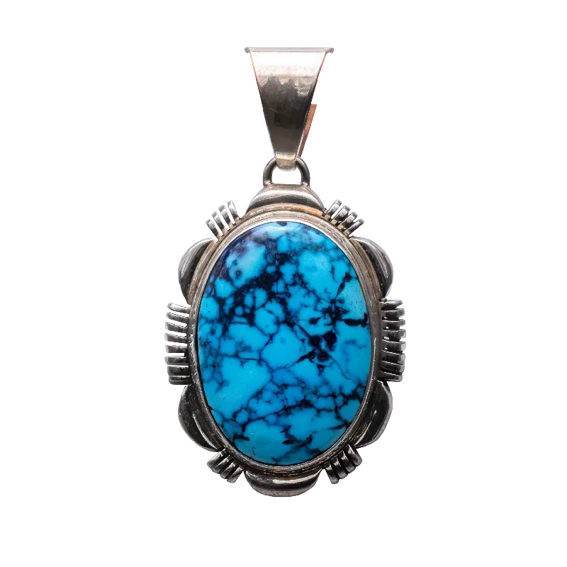 Kingman Spiderweb Turquoise Pendant | Rick Tolino