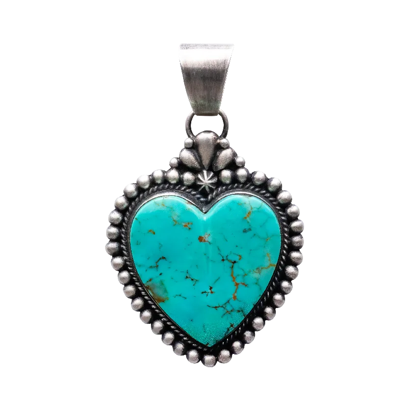 Kingman Turquoise Heart Pendant | Lowell Draper