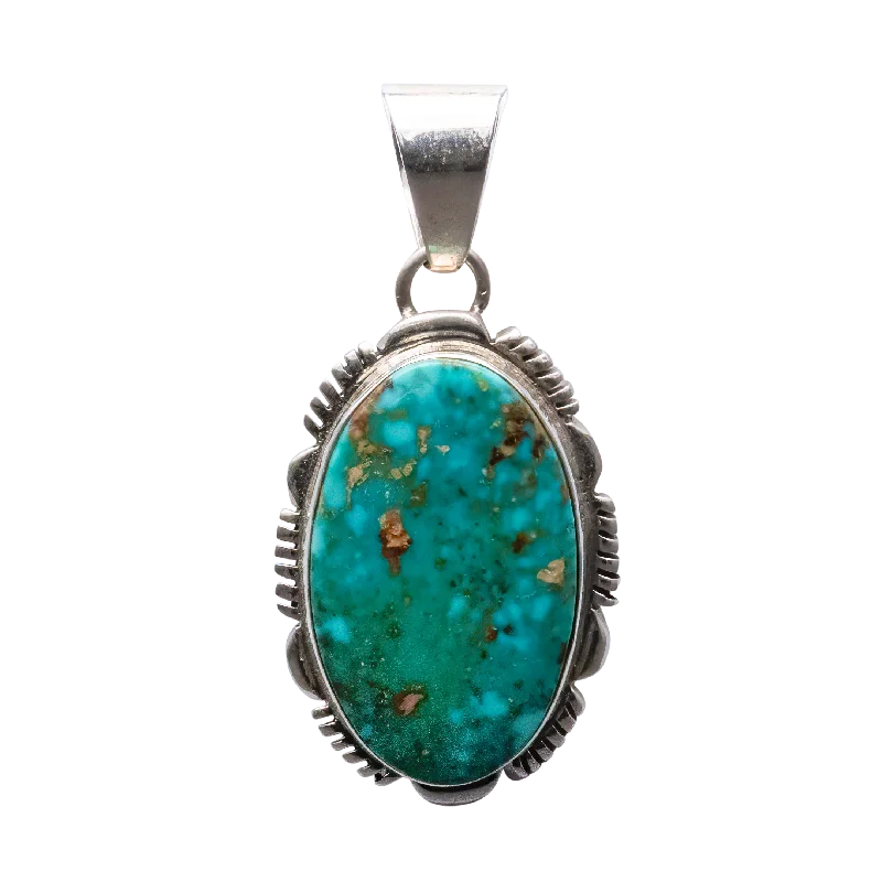 Sterling Silver Royston Turquoise Pendant | Larry Yazzie