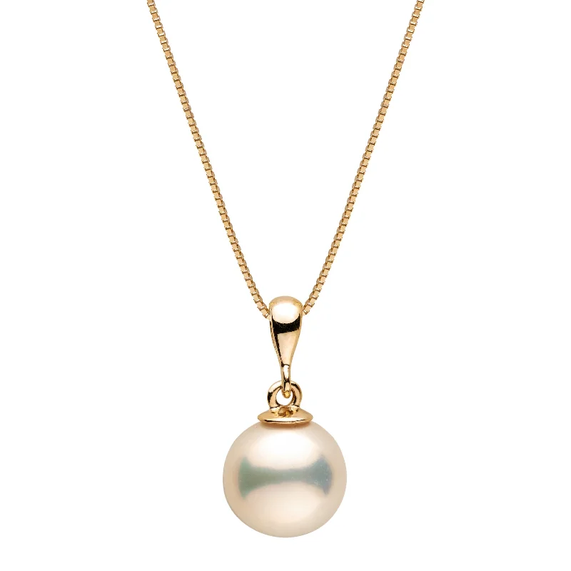 8.0-9.0 mm AAA Light Pastel Metallic Freshwater Pearl Grace Collection Pendant