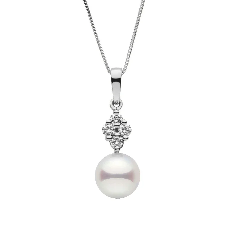 Affordable Luxury Jewelry For Every Occasion 9.0-9.5 mm Akoya Pearl and Diamond Elegance Collection Pendant