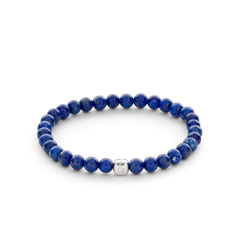 Fashion-Forward Jewelry At Exclusive Discounts ColorUp (6mm) Silver Bracelet w. Lapis