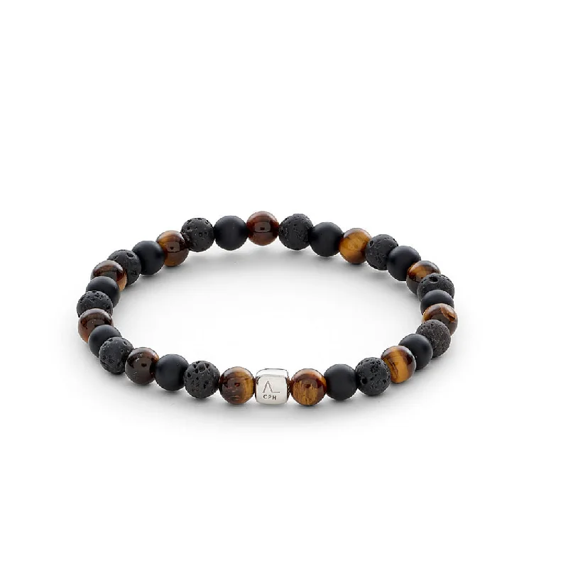 Your Dream Jewelry At Dream Prices ColorUp Los Angeles (6mm) Silver Bracelet w. & Tiger's Eye