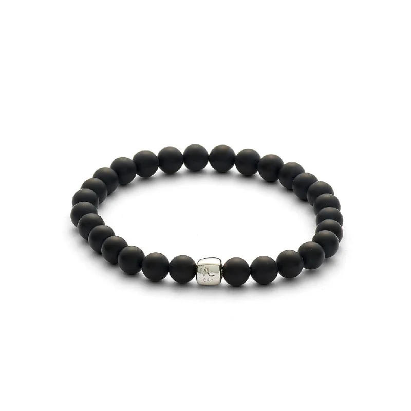 Timeless Elegance At Unbelievable Discounts ColorUp (6mm) Silver Bracelet w. Onyx