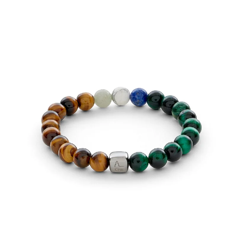 Limited-Time Jewelry Sale – Don't Miss Out On Dazzling Discounts ColorUp (8mm) Silver Bracelet w. Tiger's Eye & Laboradorite