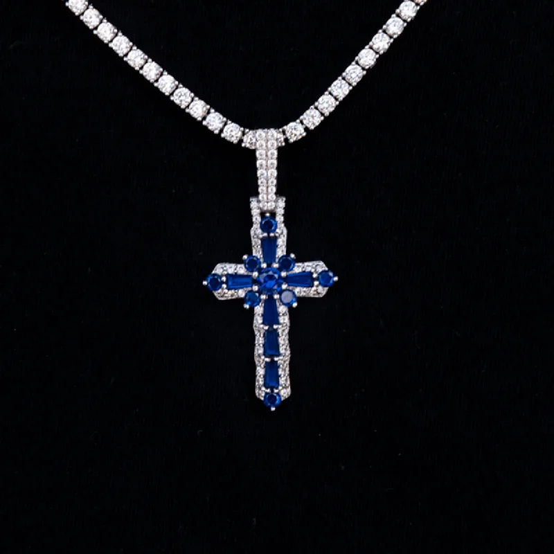 Grab Stylish Jewelry Before The Sale Ends Colored Baguette Cross Pendant