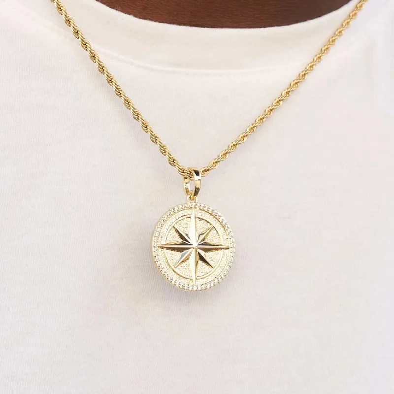 Personalized Jewelry Sale – Meaningful Gifts At Great Prices Compass Coin Pendant - Yellow Gold