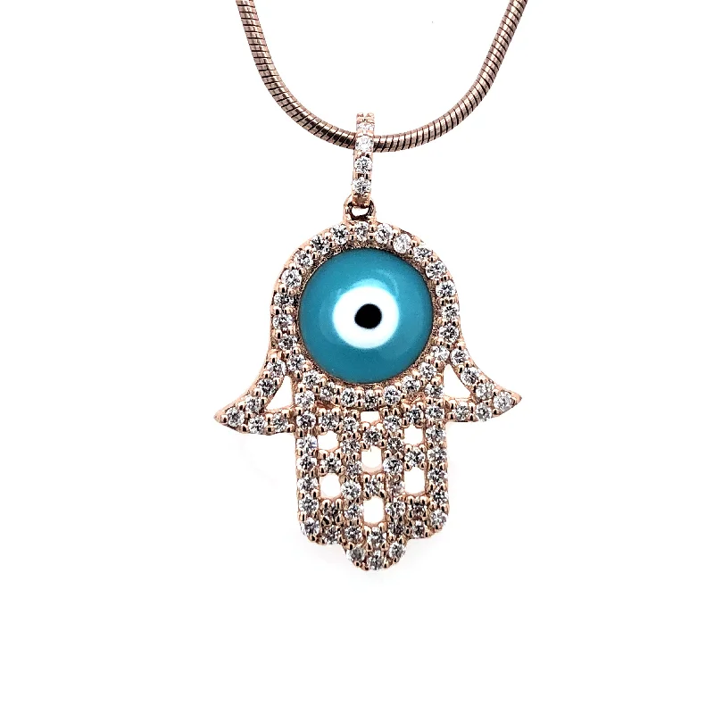 Diamond Hamsa Pendant