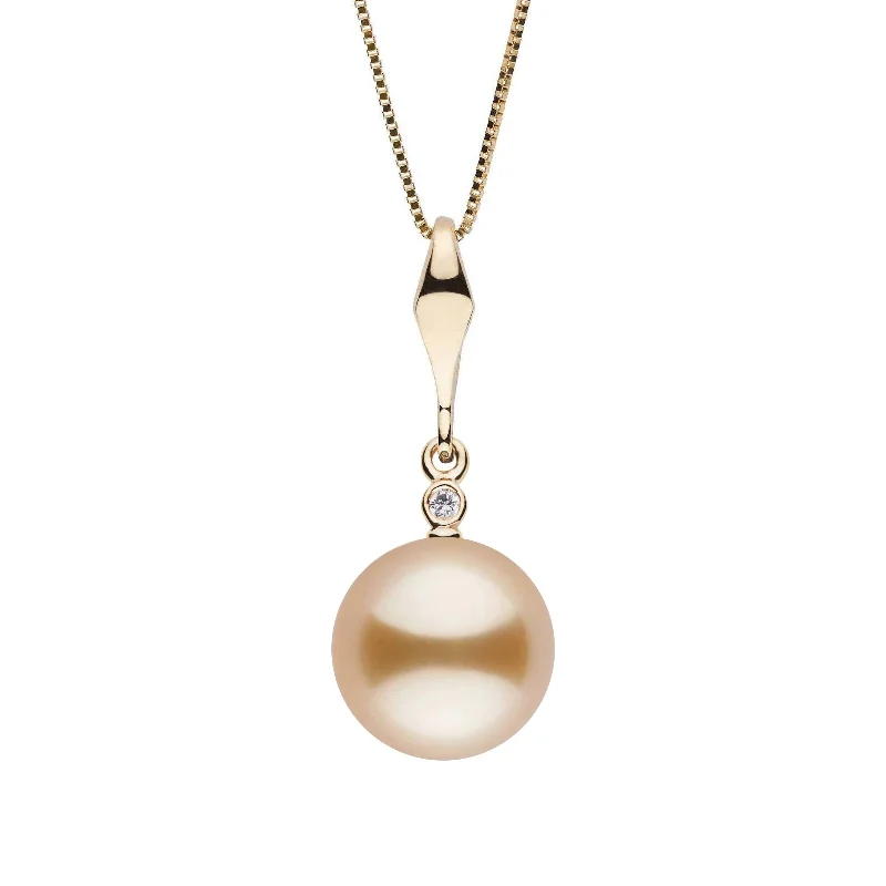 High-Quality Jewelry At A Fraction Of The Cost Essential Collection 10.0-11.0 mm Golden South Sea Pearl and Diamond Pendant