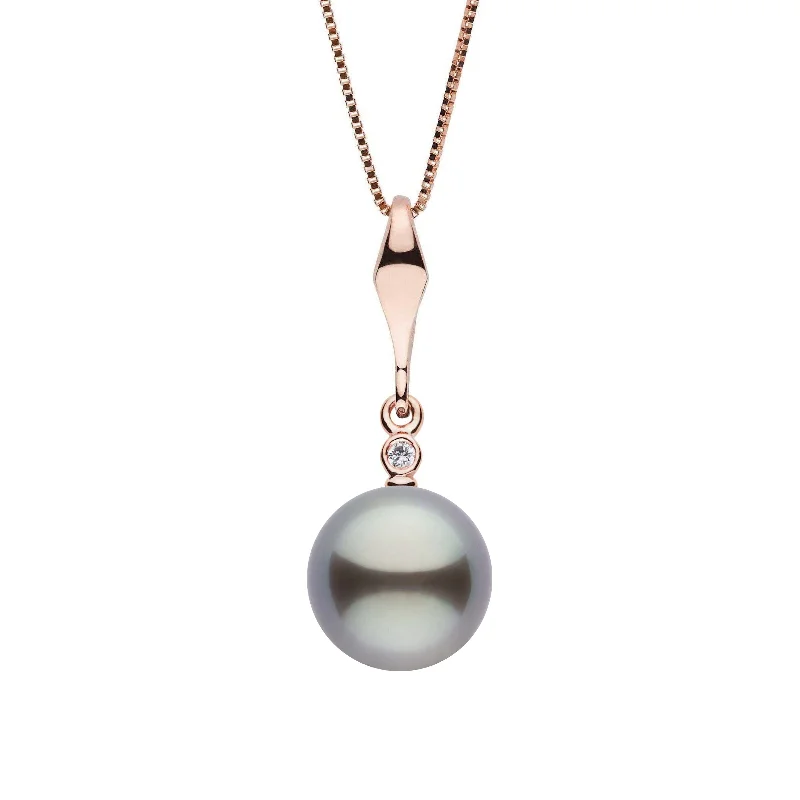 Chic And Stylish Jewelry At Exclusive Prices Essential Collection 9.0-10.0 mm Tahitian Pearl and Diamond Pendant