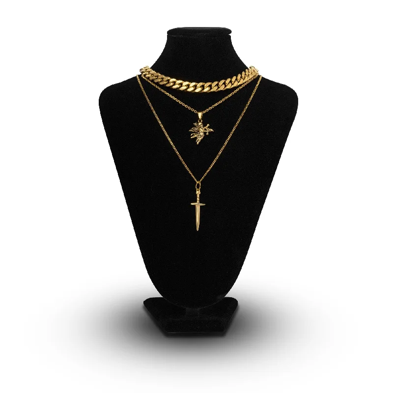 High-End Sparkle, Low-End Prices – Jewelry Sale Live Angel & Dagger Stack (Gold)