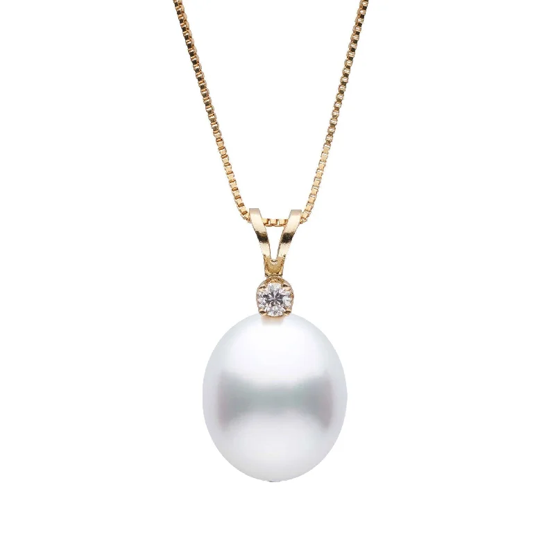 Stunning Jewelry At Even More Stunning Prices Harmony Collection Drop 9.0-10.0 mm White South Sea Pearl & Diamond Pendant