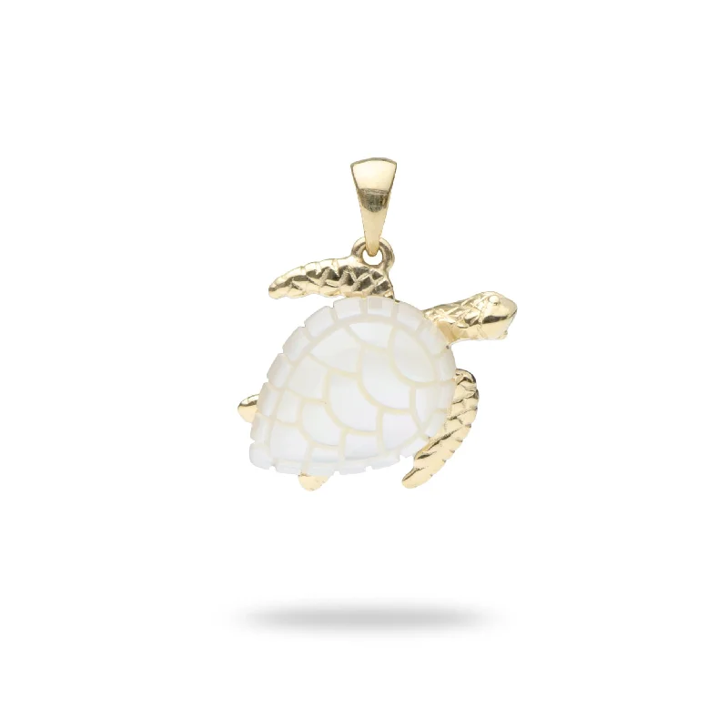 Unmissable Deals On Handmade Jewelry Collections Honu Mother of Pearl Pendant in Gold - 16mm