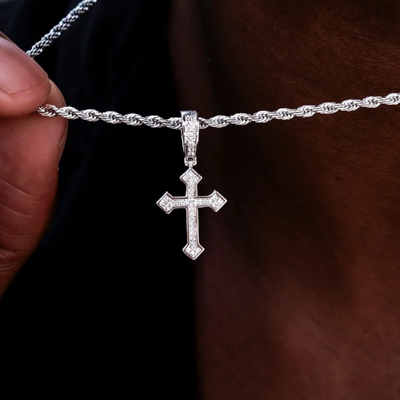 Limited-Time Offer On Premium Jewelry Collections Micro Iced Celtic Cross in White Gold