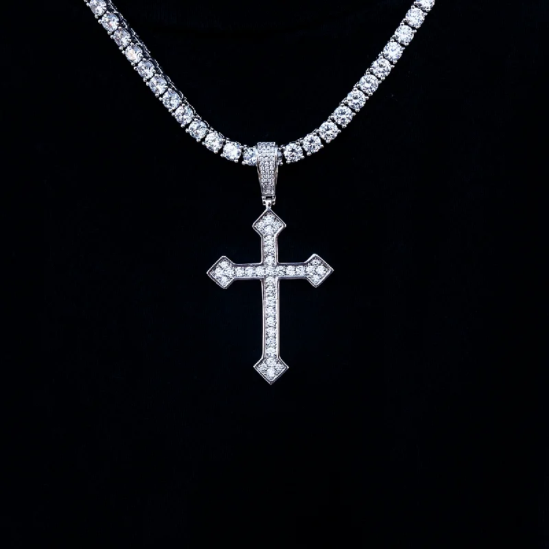 Luxury Jewelry At Unbeatable Discounts Large Iced Celtic Cross in White Gold