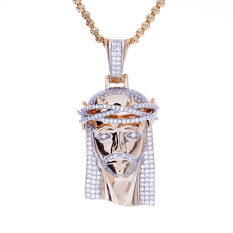 Mens Diamond Jesus Pendant