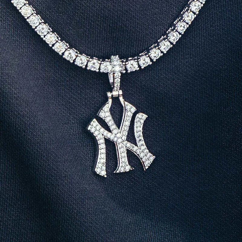 Limited-Time Jewelry Sale – Don't Miss These Deals New York Yankees Official MLB Micro Logo Pendant in White Gold