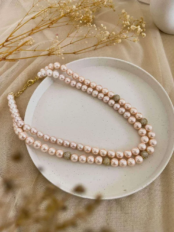 Buy More, Save More On Stunning Jewelry Pieces Pink Fresh Water 2 Line Pearl Mala