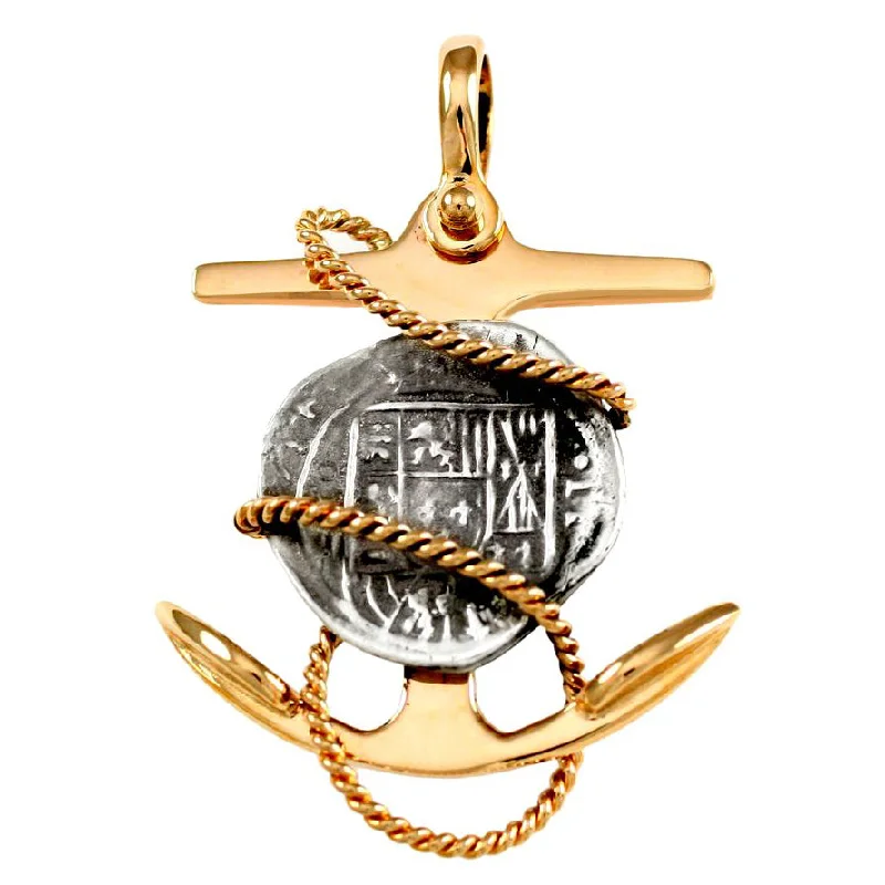 Anchor Pendant with 1/2" Replica Atocha Coin