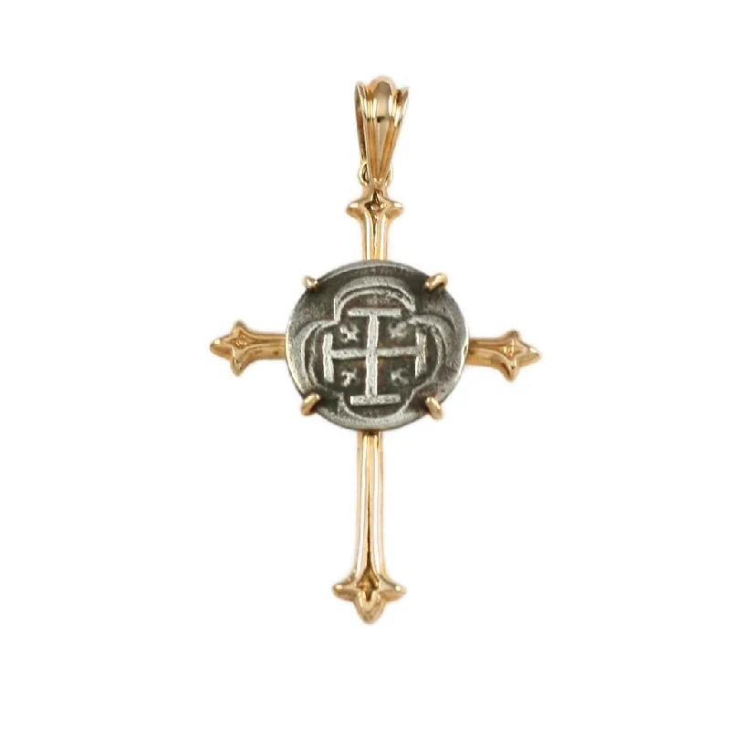 Cross Pendant with a Replica Atocha 5/8" Coin