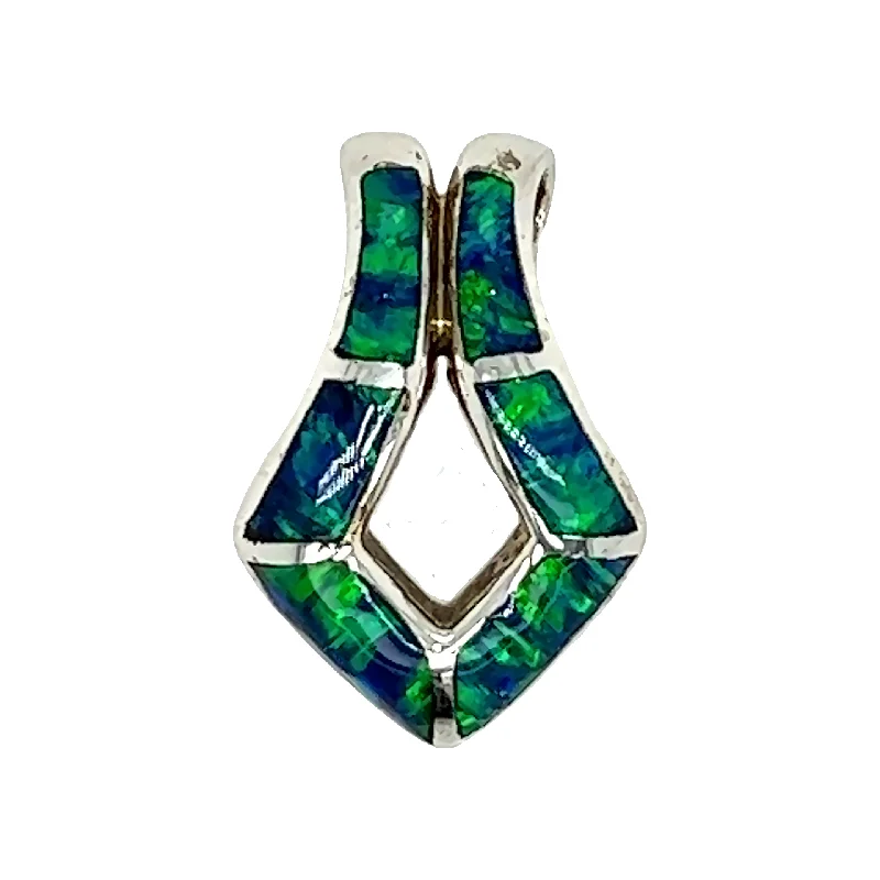 Premium Diamond Jewelry At Once-In-A-Lifetime Discounts Silver Kite Shaped Pendant with Inlay