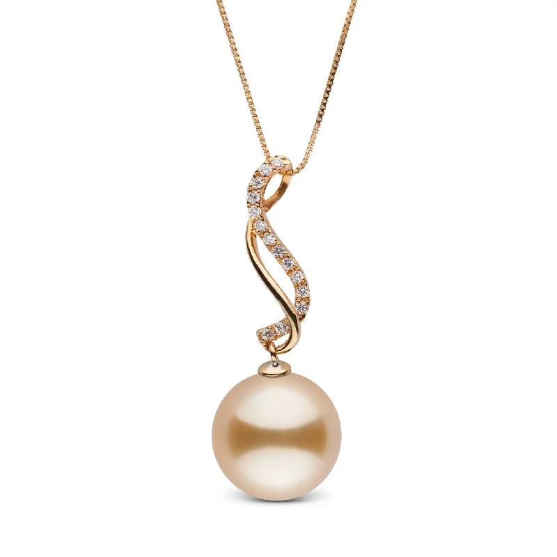 Chic, Trendy, And Affordable Jewelry Sale Wanderlust Collection 10.0-11.0 mm Golden South Sea Pearl and Diamond Pendant